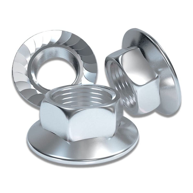 ROARADE M12x1.25 Flange Nut Hex 304 Stainless Steel Types Serrated and Flat Fine Thread (M12x1.25 304 10 PCS) - Image 1